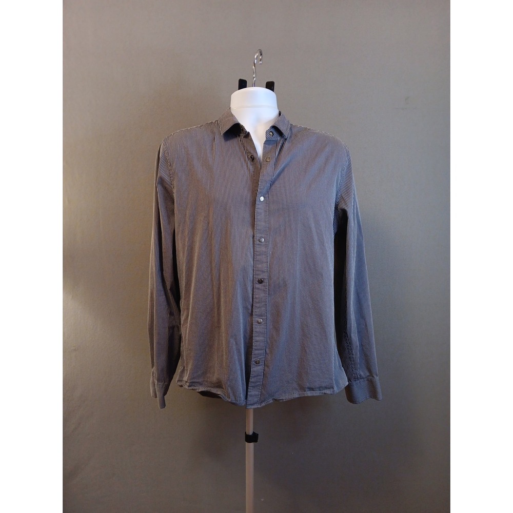 Mens Armani Exchange Navy Striped Button‎ Down Shirt Large